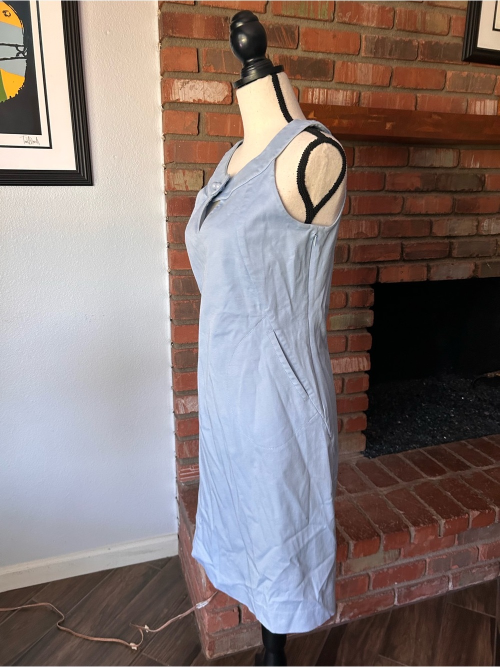 Tory Burch Gerrit Sleeveless Sheath Dress in Silverlake Blue Sz 2 - Picture 7 of 10